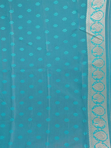 Violet Semi Banarasi Saree with Geometric Design on the Body with Designed Border - Diadem