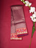 Violet Art Silk Saree with Small Floral Grid Design on the Body with Contrast Designed Border - Diadem