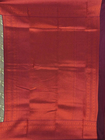 Light Green Art Silk Saree with Leaf and Flower Jacquard Design on the Body with Designed Border - Diadem