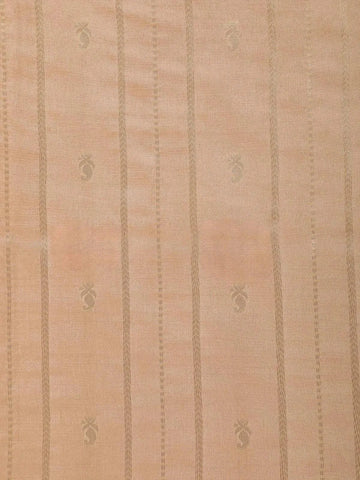 Peach Semi Tussar Silk Saree with Pineapple and Stripes Design on the Body with Zari Border - Diadem