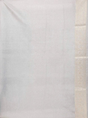 Grey Semi Tussar Silk Saree with Geometric Design on the Body and without Border - Diadem
