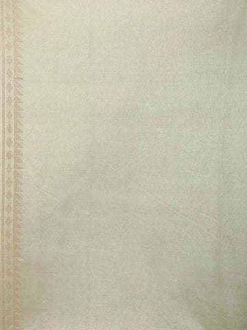 Light Green Semi Tussar Silk Saree with Floral Design on the Body with Designed Border - Diadem