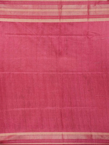 Peach Semi Tussar Silk Saree with Floral Design on the Body with Contrast Border - Diadem