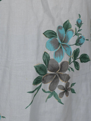 Sky Blue Floral Design Printed Cotton Salwar Suit - Diadem