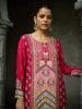 Dark Pink Floral Printed Synthetic Palazzo Salwar Suit - Diadem