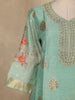 Pastel Green Floral Designed Semi Silk Salwar Suit - Diadem