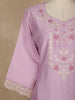 Lavender Floral Embroidered Silk Cotton Salwar Suit - Diadem