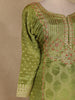 Light Green Geometric Design Semi Silk Palazzo Salwar Suit with Dupatta