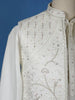 White Floral Embroidered Polyester Sherwani Suit - Diadem