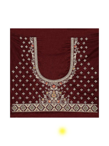 Maroon Velvet Bridal Lehenga for Women with Floral Embroidery - Diadem