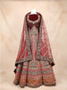 Maroon Velvet Bridal Lehenga for Women with Floral Embroidery - Diadem