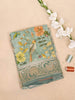 Aqua Blue Banarasi Saree with Floral Design on the Body with Designed Border - Diadem