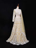 Light Yellow Net Bridal Lehenga with Floral Embroidery - Diadem