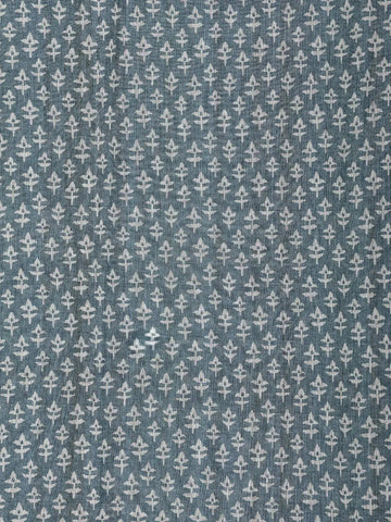 Navy Blue Chanderi Silk Saree with Small Floral Design on the Body with Matching Border - Diadem