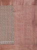 Brown Chanderi Silk Saree with Small Floral Design on the Body with Matching Border - Diadem