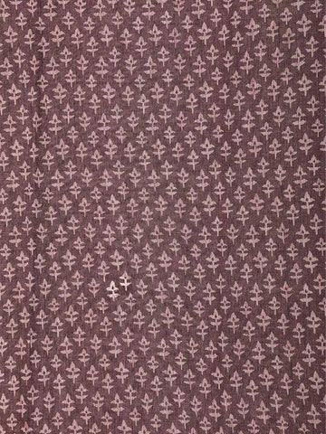 Wine Chanderi Silk Saree with Small Flower Motifs on the Body with Matching Border - Diadem