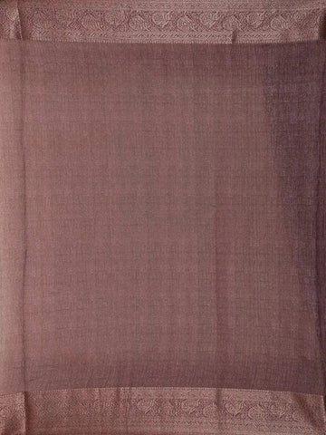 Wine Chanderi Silk Saree with Small Flower Motifs on the Body with Matching Border - Diadem