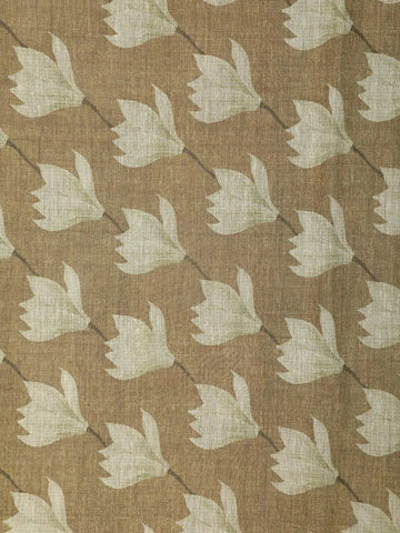 Olive Green Chanderi Silk Saree with Floral Design on the Body with Contrast Border - Diadem