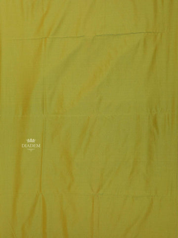 Parrot Green Silk Cotton Saree with Floral Motif on the body and Zari Border - Diadem