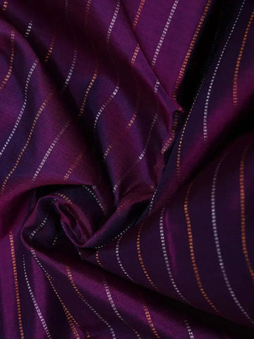 Violet Pure Kanchipuram Bridal Silk Saree With Stripes Design - Diadem