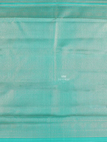 Red Orange Pure Kanchipuram Bridal Silk Saree with Zari Brocade on the body and Contrast Zari Border - Diadem