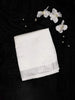 White Satin Bridal Saree with Beads and Dots Design on the Body with Design Border - Diadem