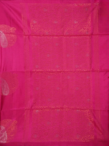 Pink Soft Silk Saree with Floral and Paisley Motif on the Body and without Border - Diadem