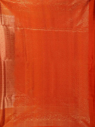 Red Soft Silk Saree with Zari Butta Design on the Body and without Border - Diadem