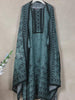 Teal Blue Cotton Straight-Cut Salwar Suit for Women Embellished with Sequins and Floral Prints, Paired with Dupatta - Diadem