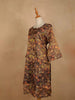 Brown Cotton Kurti Top Adorned with Floral Designs - Diadem