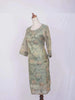 Light Teal Green Cotton Kurti Top Adorned with Flower Design Prints without Dupatta - Diadem