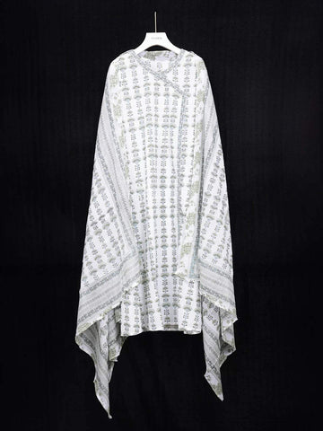 Ivory with Pista Green Cotton Straight Cut Salwar Suit Adorned with Floral Prints paired with Dupatta - Diadem