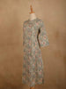 Light Green Cotton Kurti Top Adorned with Sequince of Floral Design Prints, Without Dupatta - Diadem