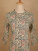 Light Green Cotton Kurti Top Adorned with Sequince of Floral Design Prints, Without Dupatta - Diadem