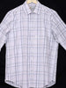 White Cotton Shirt with Checks Design, Full Sleeve - Diadem