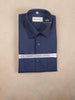 Dark Blue Cotton Plain Formal Shirt, Full Sleeve - Diadem