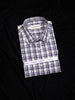 Cream Cotton Formal Shirt with Stripes and Checked Design - Diadem