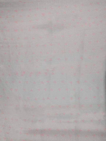 Light Blue Semi Tussar Silk Saree with Floral Design On the Body without Border - Diadem