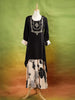 Black Palazzo Suit Adorned with Floral Embroidery Without Dupatta and 3/4 Sleeve - Diadem