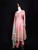 Pink Straight Cut Salwar Suit Adorned with Sequins and Mirror Design paired with Dupatta - Diadem