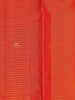 Orange Pure Kanchipuram Silk Saree with Stripes Design on the Body and Without Border - Diadem