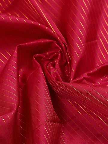 Maroon Pure Kanchipuram Silk Saree with Stripes Design on the Body with Zari Border - Diadem