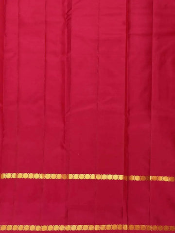 Maroon Pure Kanchipuram Silk Saree with Stripes Design on the Body with Zari Border - Diadem