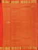 Orange Pure Kanchipuram Silk Saree with Stripes Design on the Body and without Border - Diadem