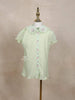Olive Green Kids Top Adorned with 3D Flower and Stripes Design - Diadem