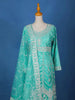 Aqua Blue Floral Embroidery Salwar Suit for Women - Diadem