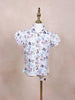 White Kids Top Adorned with Floral Design - Diadem