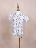 White Kids Top Adorned with Floral Design - Diadem