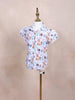 Light Blue Kids Top Adorned with Flower and Leaf Designs - Diadem