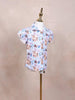 Light Blue Kids Top Adorned with Flower and Leaf Designs - Diadem